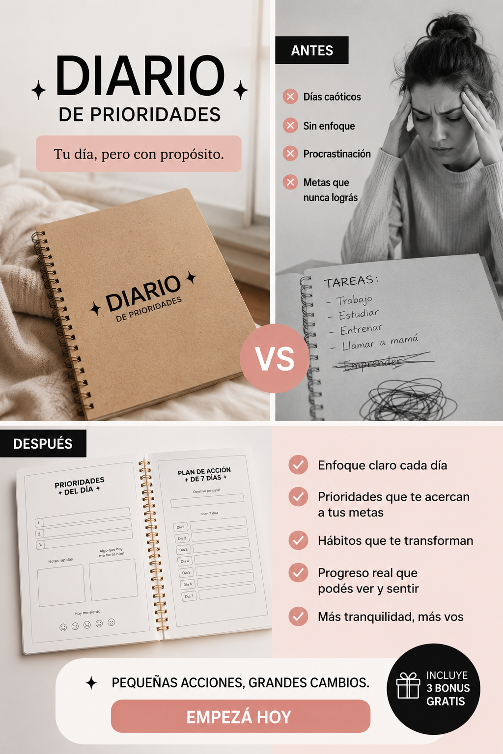 DIARIO DE PRIORIDAD + 4 BONOS DE REGALO